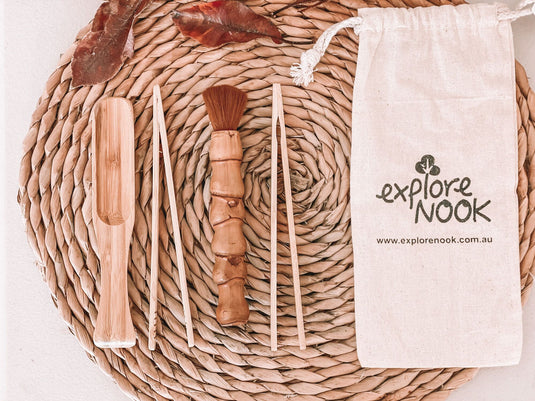 Natural Bamboo Fine Motor Tools Set